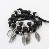 Image of Europe and America retro life tree leaves multi-layer bracelet female hand-made glass beads