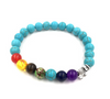 Image of Agate molten rock 8mm energy volcanic stone chakra colorful beads bracelet string