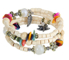 Image of National vintage wooden bracelet of buddhist beads shell hanging starfish leaf wood bracelet female style wooden bead bracelet
