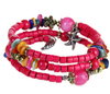 Image of National vintage wooden bracelet of buddhist beads shell hanging starfish leaf wood bracelet female style wooden bead bracelet