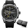 Image of MEGIR Men's Quartz Watches Silicone Strap Leisure Sports Chronograph Wristwatch for Man Clock Relogios Masculino 2086 Gold Black