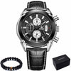 Image of Megir Top Brand Sport Watch Mens Watches Chronograph Fashion Luxury Leather Band Men's Wrist Watches Quartz Cock Men sale 2020