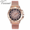 Image of Fashion Women Rose Gold Flower Rhinestone Wrist Watches Luxury Quartz