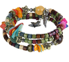 Image of National vintage wooden bracelet of buddhist beads shell hanging starfish leaf wood bracelet female style wooden bead bracelet