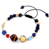 Image of Fashion Universe Galaxy the Eight Planets Solar System Guardian Star Natural Stone Beads Bracelet Bangle