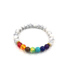 Image of Agate molten rock 8mm energy volcanic stone chakra colorful beads bracelet string