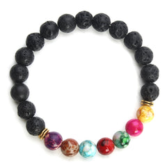 Jewelry colorful emperor stone volcanic stone beads bracelet beaded energy stone diy bracelet