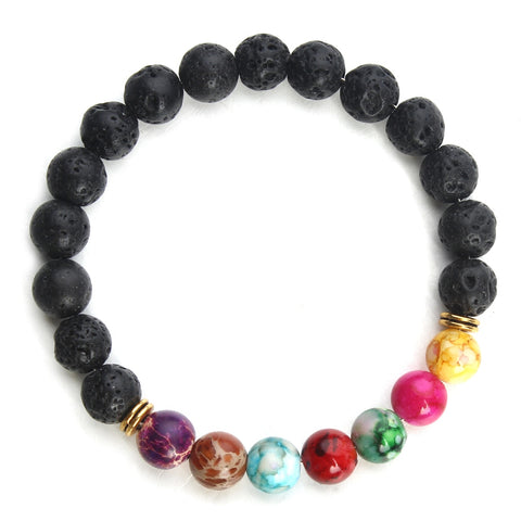 Jewelry colorful emperor stone volcanic stone beads bracelet beaded energy stone diy bracelet