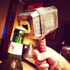 New Silver Beer Bottle Openers Multifunctional Hammer of Thor Shaped Beer Bottle Opener with Long Handle Bottler Opener Beer
