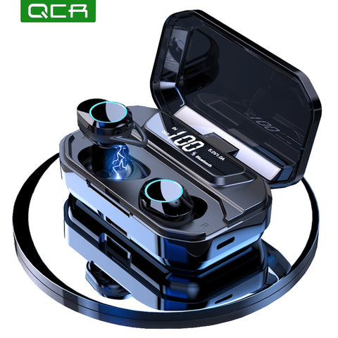 Bluetooth 9D Stereo Earphone Wireless Earphones IPX7 Waterproof Earphones 3300mAh LED Smart Power Bank Phone Holder