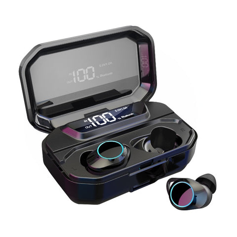 Bluetooth 9D Stereo Earphone Wireless Earphones IPX7 Waterproof Earphones 3300mAh LED Smart Power Bank Phone Holder