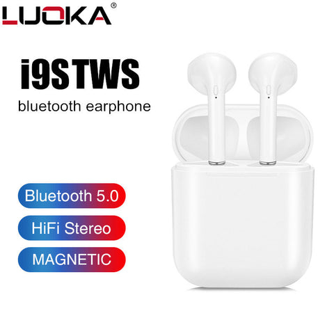 LUOKA Hot Sell i9S TWS Mini Bluetooth Earphones Wireless Headset Stereo Earbud Headset With Charging Box Mic For All Smart phone