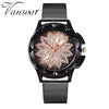 Image of Fashion Women Rose Gold Flower Rhinestone Wrist Watches Luxury Quartz