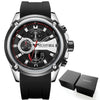 Image of MEGIR Men's Quartz Watches Silicone Strap Leisure Sports Chronograph Wristwatch for Man Clock Relogios Masculino 2086 Gold Black