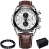 Image of Megir Top Brand Sport Watch Mens Watches Chronograph Fashion Luxury Leather Band Men's Wrist Watches Quartz Cock Men sale 2020